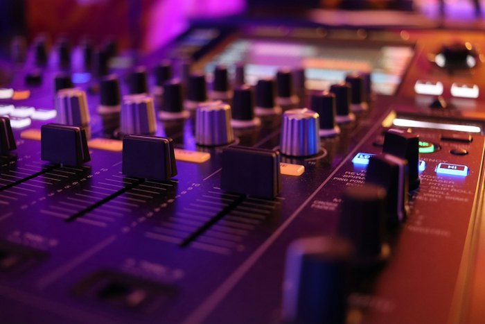 Recording studio mixing board