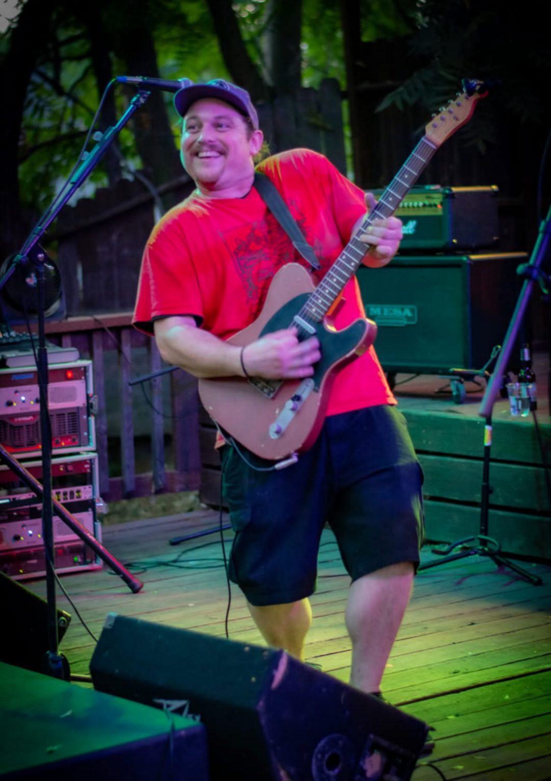 Ben Daw performing live on electric guitar
