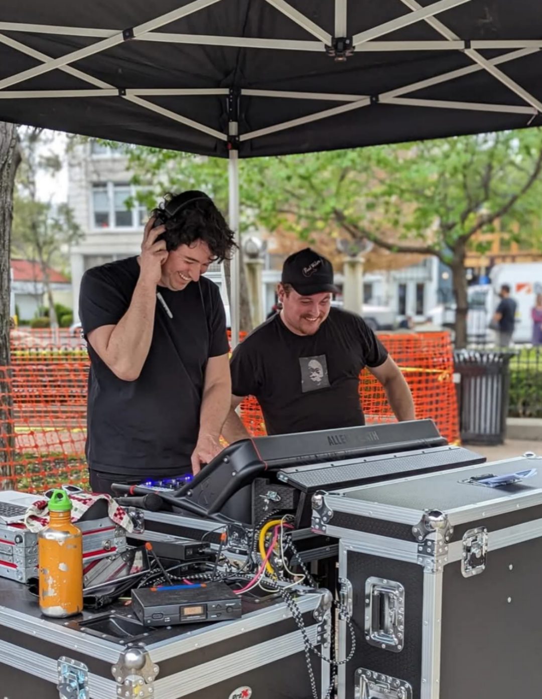 Ben Daw running live sound at an outdoor performance